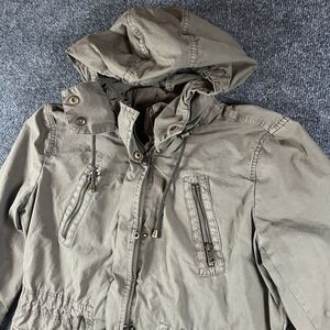 Levi's Field Parka Jacket Mens‎ M Olive Green Utility Fishtail Detach Hood READ